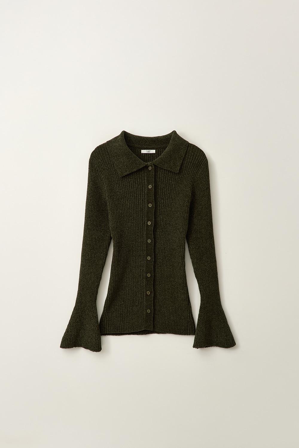 트럼펫 슬리브 가디건-카키