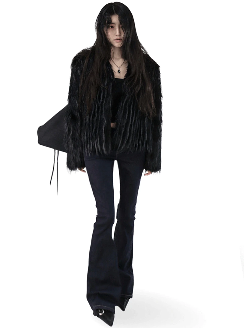 [11월초입고] MANE CHIC BLACK FUR JACKET 갈기 시크 블랙 퍼자켓
