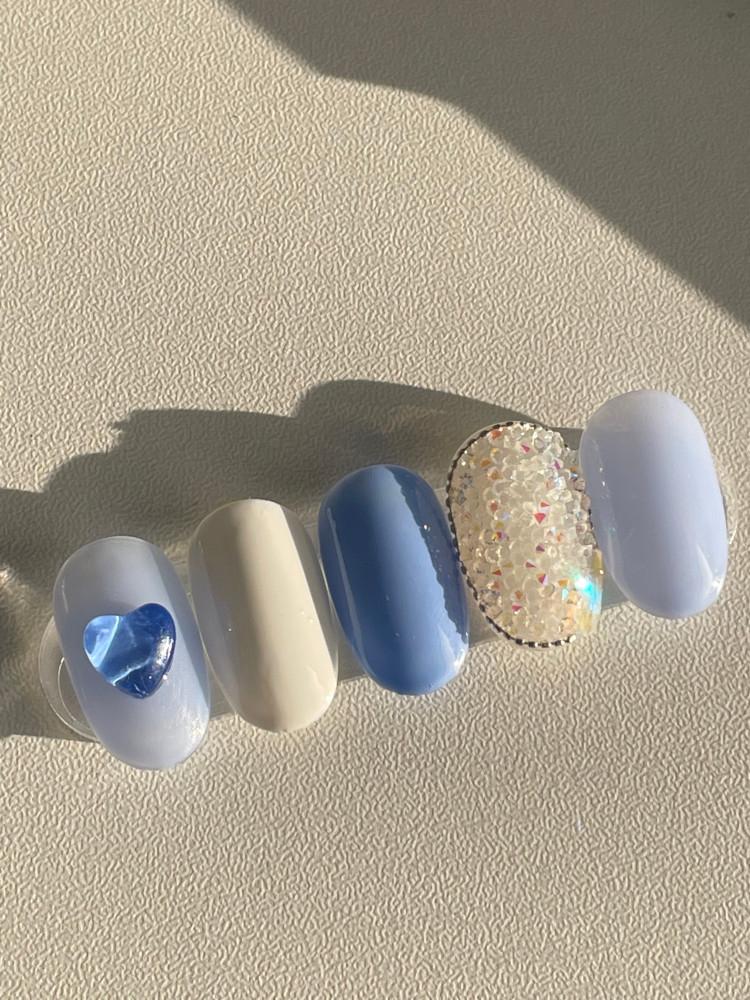 몽글몽글하트 수제 네일팁