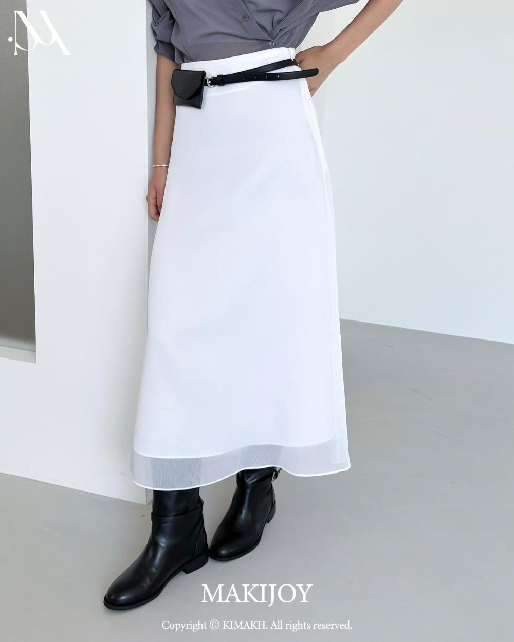 [MADE] 디에 쉬폰 레이어드 롱 스커트 [white] *당일발송