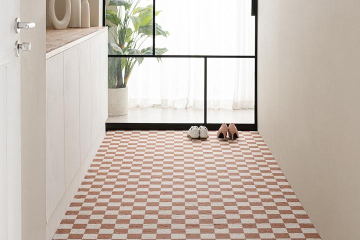 체커보드 PVC 코일 현관 베란다 롤매트