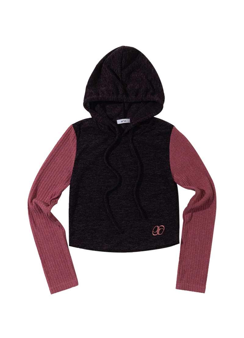 POP REGLAN LOGO HOOD KNIT / PURPLE