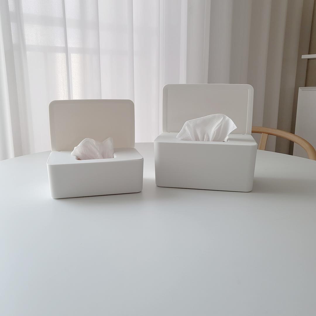 화이트 물티슈 케이스 2사이즈(S사이즈/L사이즈) 깔끔스타일 정리 소품