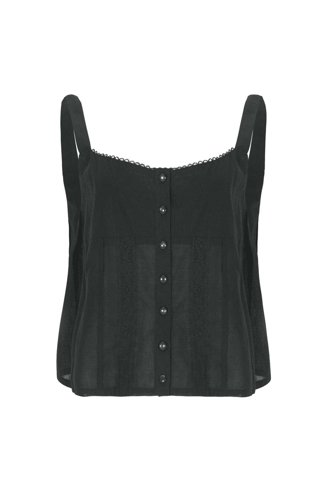 Lace button sleeveless