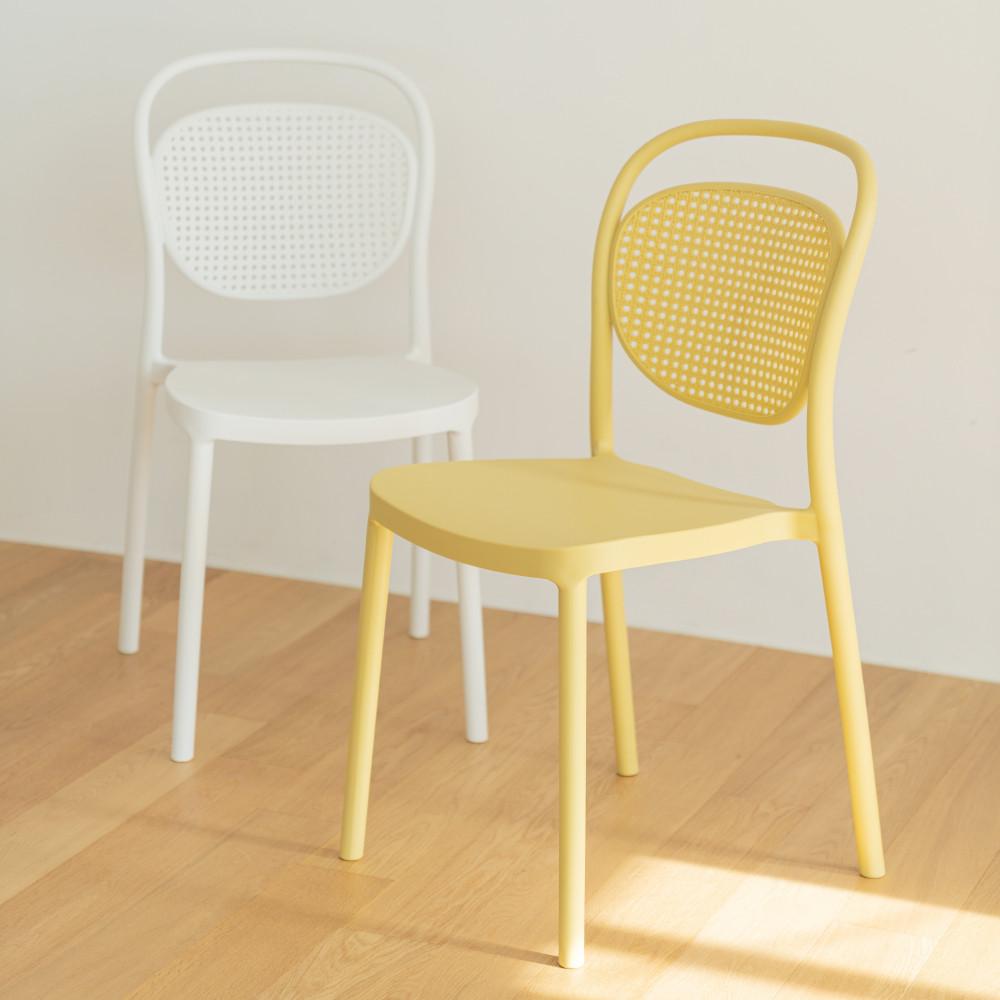 포블리스 베라체어 플라스틱 라탄 카페 식탁 의자