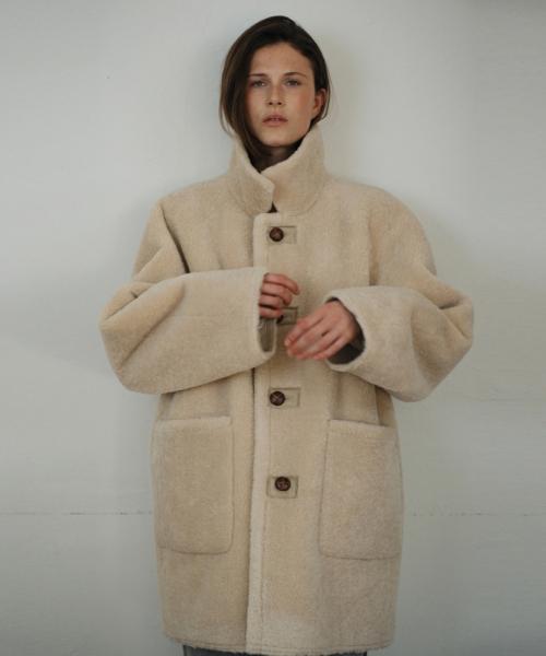 REVERSIBLE SUEDE MUSTANG COAT BEIGE