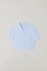 T/T Crop stripe shirt (skyblue)