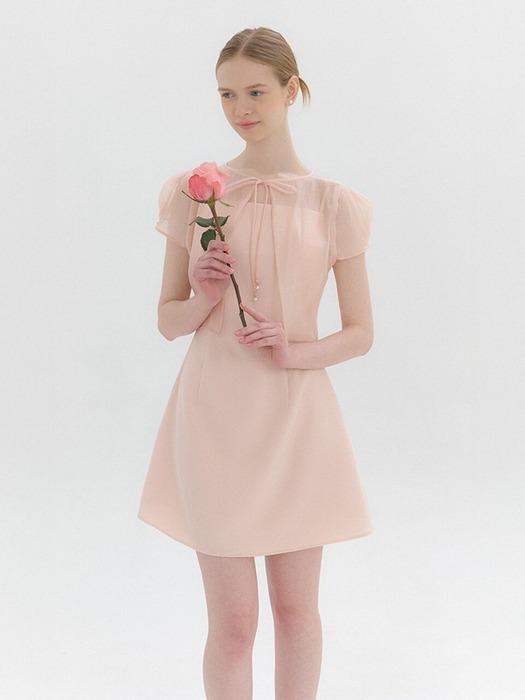 [SET] Chiffon Bolero Blouse & Tweed Layered Dress / Pink(2color)