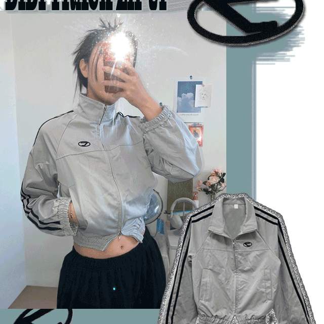 UNIQUE+투웨이 실버 트랙탑져지