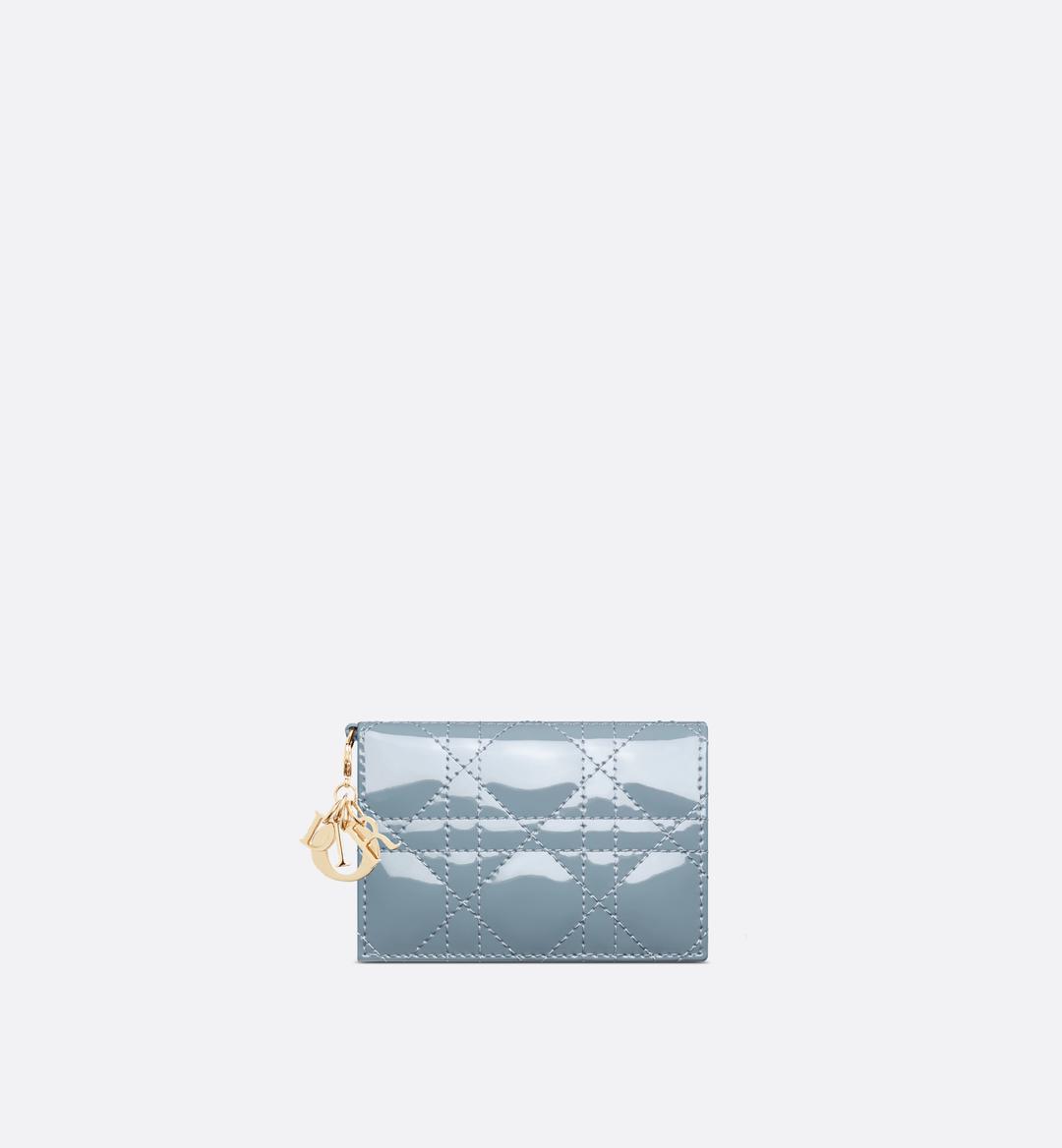 Lady Dior Bloom 카드 지갑 블루 페이턴트