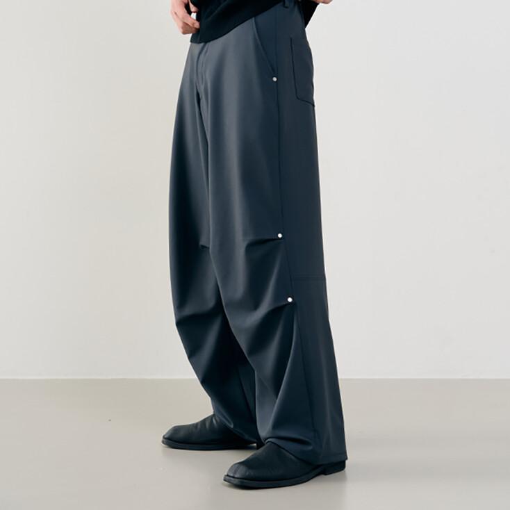 Rivet parasuit banding slacks [GRAY]