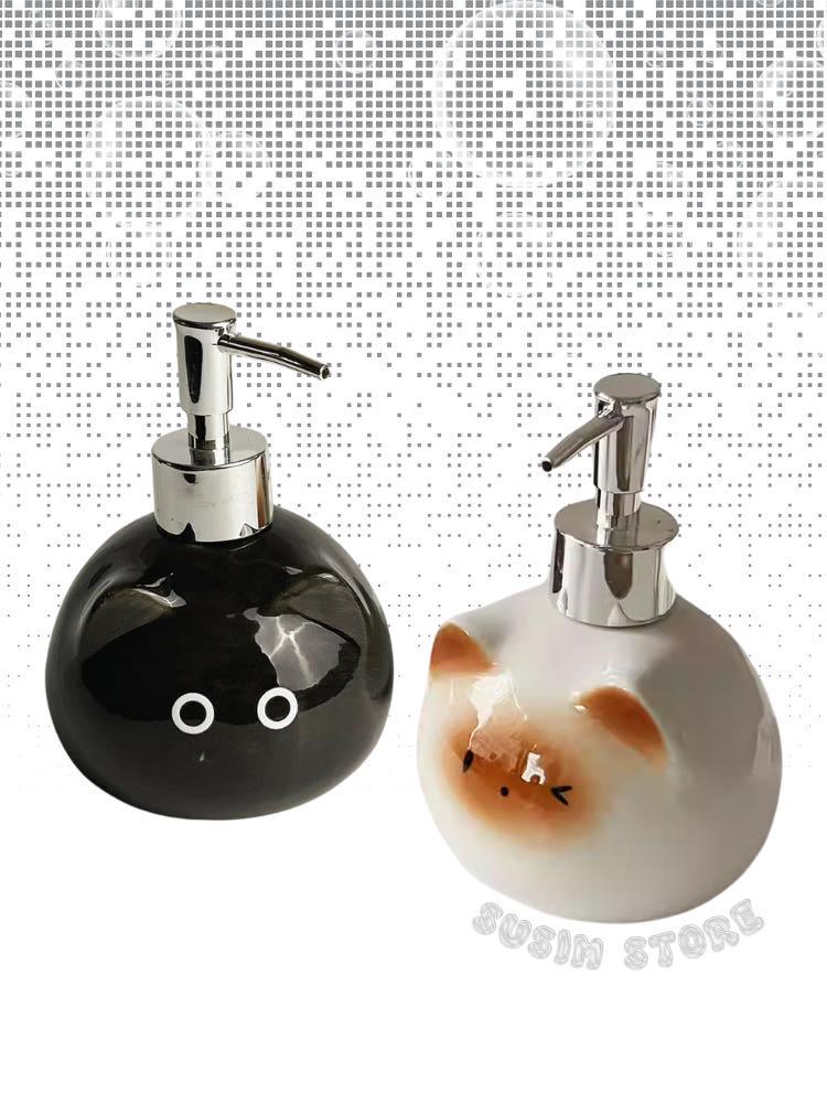 수심 Bread Meow dispenser 브레드 고양이 비누 펌핑 케이스 디스펜서