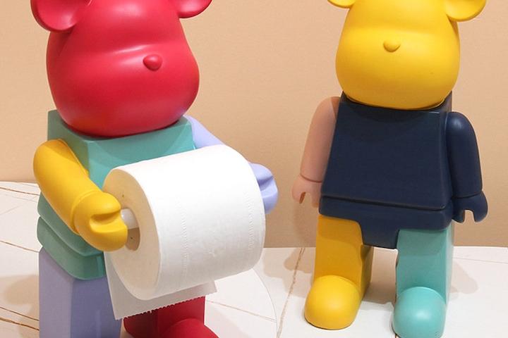 테디베어 곰돌이 두루마리 휴지걸이 거치대 케이스 4color