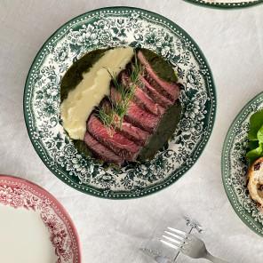 클레이탄 다이아나 노엘 플라워 크리스마스 접시 딥그린 딥플레이트 23cm