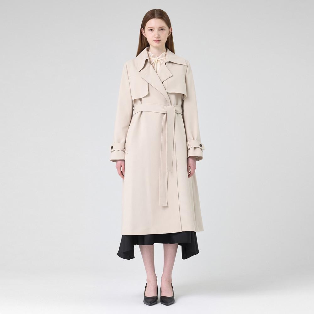 [케네스레이디] 솔리드 벨티드 트렌치 코트 EWTCNB0100