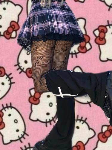 헬로키티 망사 스타킹