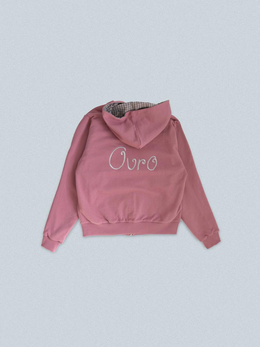 REVERSIBLE LOGO HOODIE ZIP-UP [ PINK ]