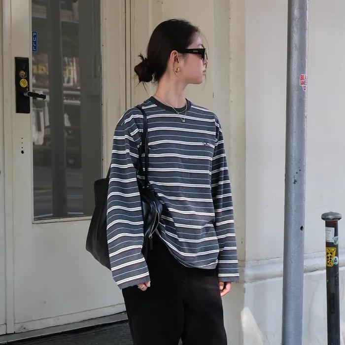 Lang Stripe Overfit T-shirt_Grey