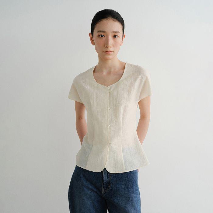 CELIA BUTTON BLOUSE (CREAM)