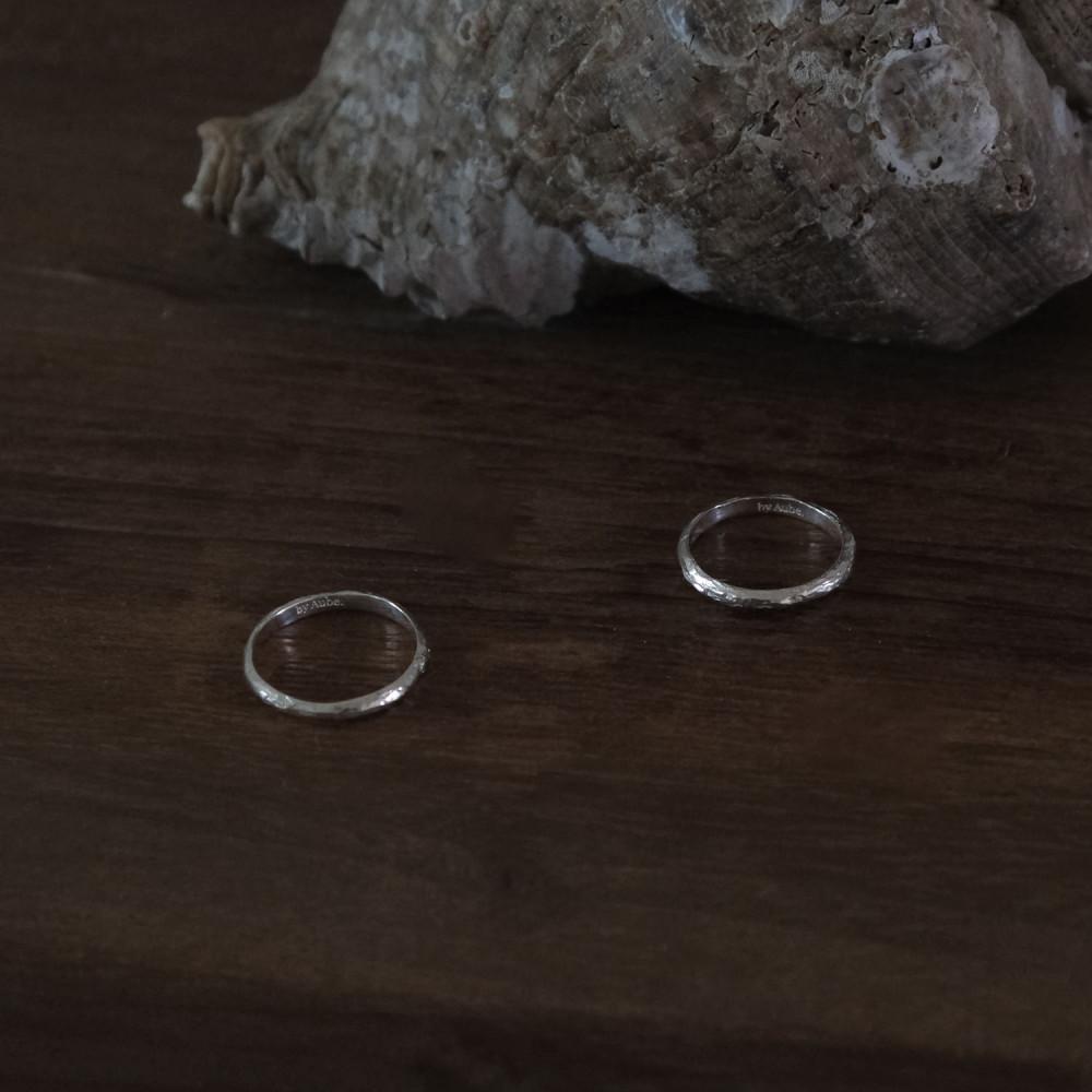 [SET] saturn ring 2pcs by Aube 바이오브 실버 레이어드 반지 세트