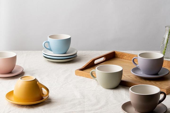 [리퍼] 빈티지 카페 라떼용 점박이 커피잔 300ml