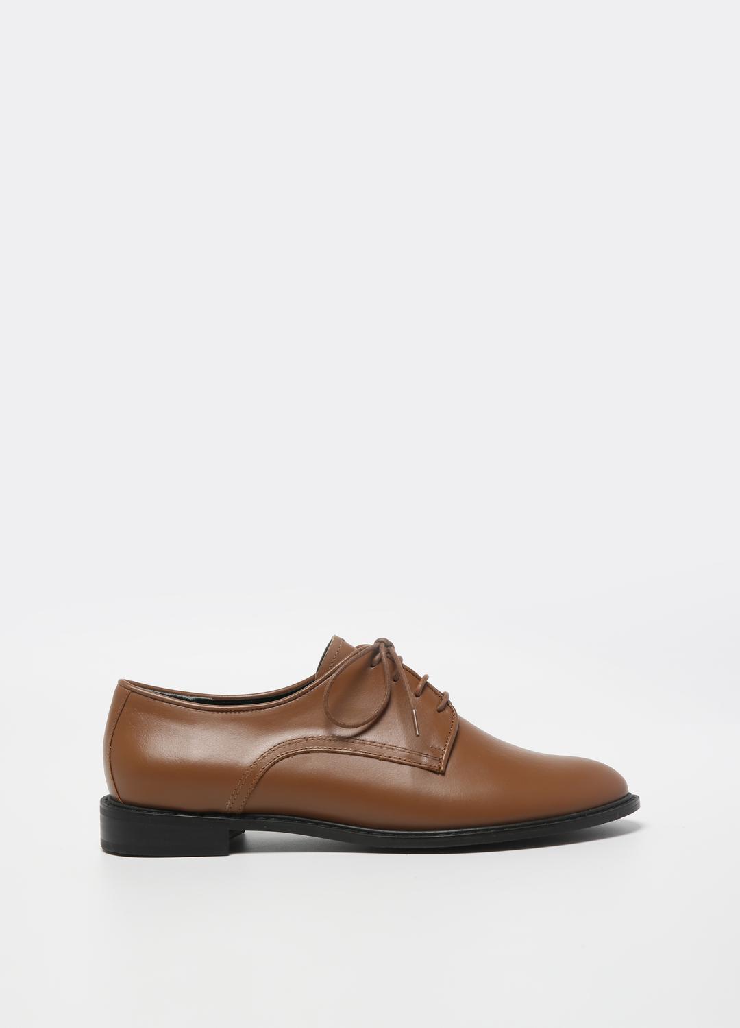 PLAIN DERBY SHOES (BROWN)
