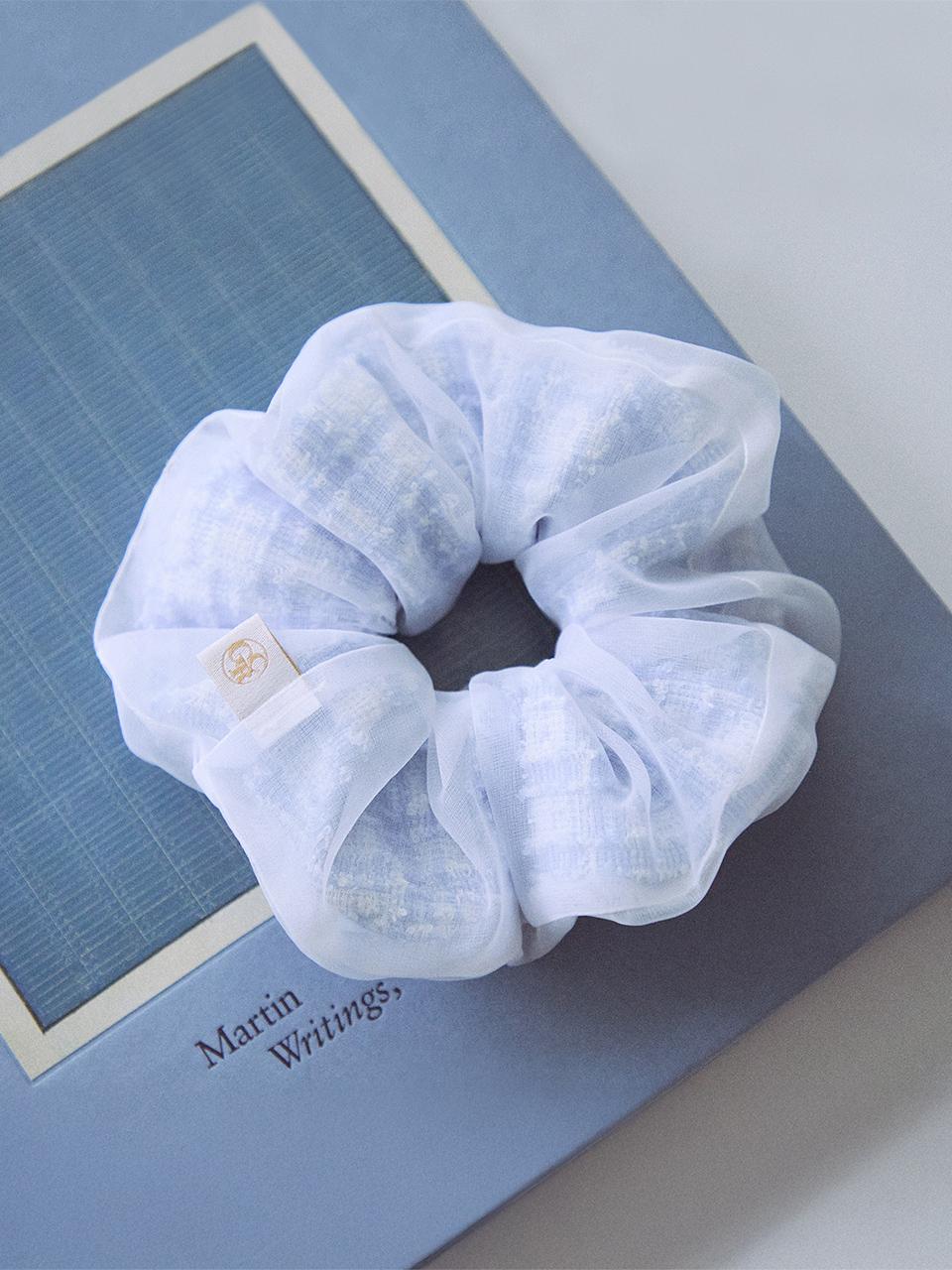 Bagel Scrunchie - Blue Check