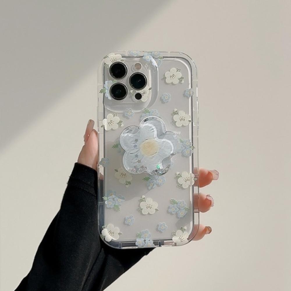 스프링 플로럴 글리터 꽃 스마트톡 세트 케이스 아이폰15 프로 메이드윤 : 메이드윤 MADEYOON