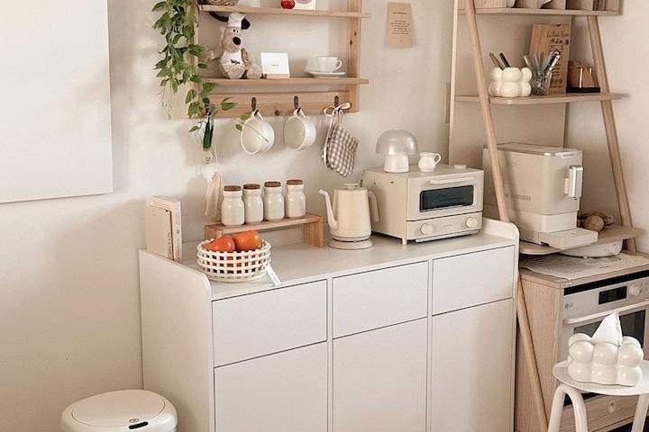 [재활용봉투 증정] 베라 2칸/3칸 주방수납장 홈카페장 재활용 분리수거함 800/1200