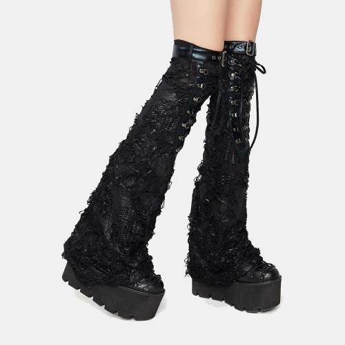 [펑크레이브] PUNK RAVE WS395 펑크 디캔던트 쉐비 디스트레스드 레그워머