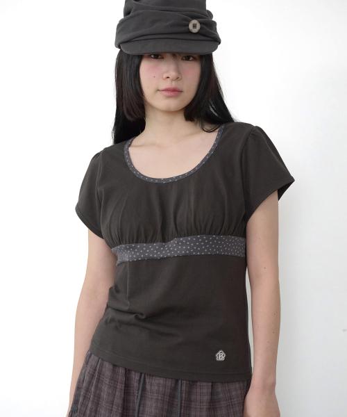 스타 퍼프드 슬림핏 티셔츠 [차콜]