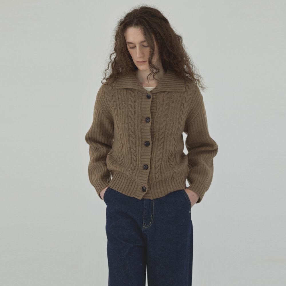 Cable knit cardigan (mocha)