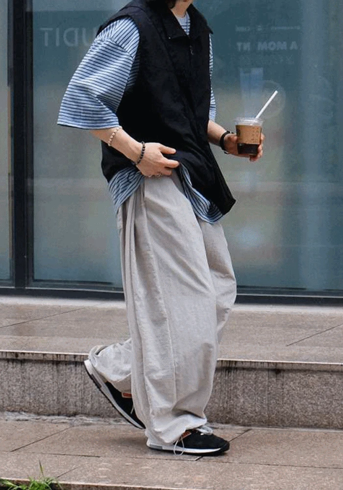 [당일출고][방수/장마추천☔️/3차대량입고!][기획상품, 27000원][SEMADE] Nylon Balloon Banding Pants