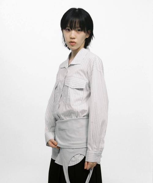 POCKET OVER-FIT SHIRT, STRIPE