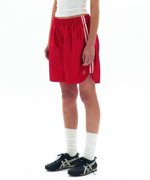 글로시 스트라이프 복서 쇼츠_레드