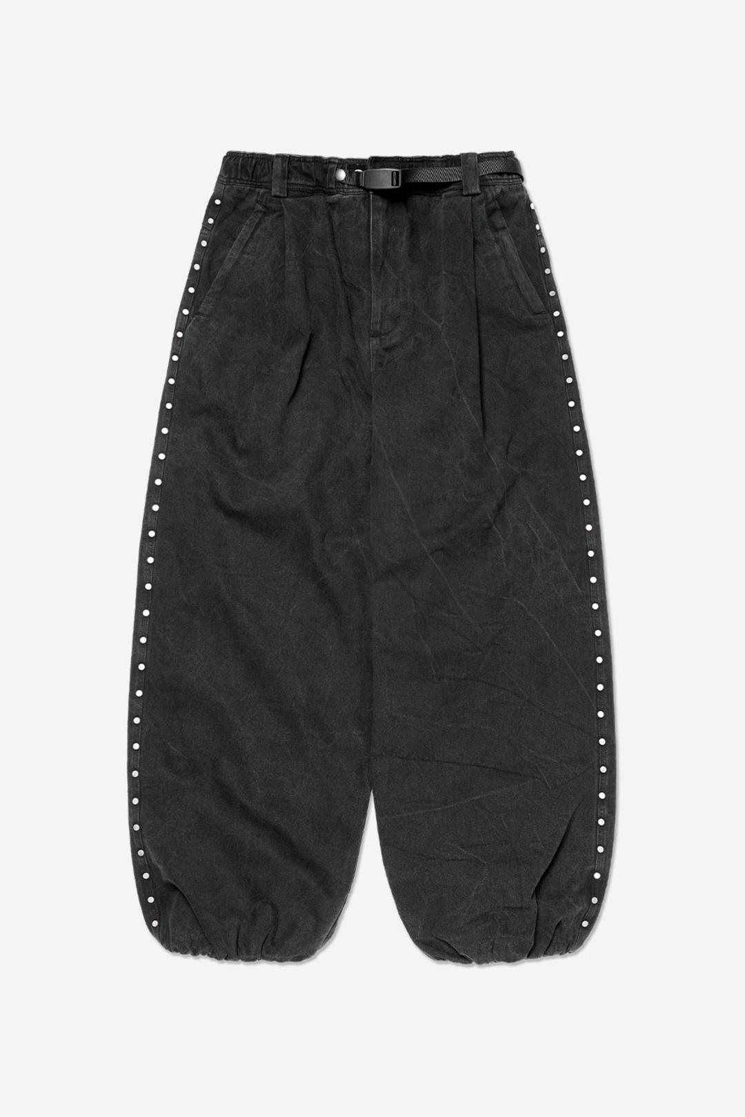 [PLAYBOY x DIMITO] STUD LINE OG DENIM PANTS (WIDE FIT LV.2) WASHED BLACK