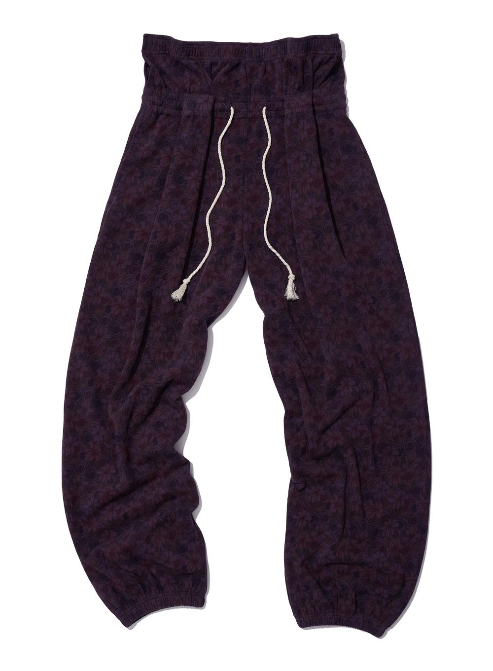 [WOMEN] FOLDOVER WAIST PLEATED SWEATPANTS_FLORAL