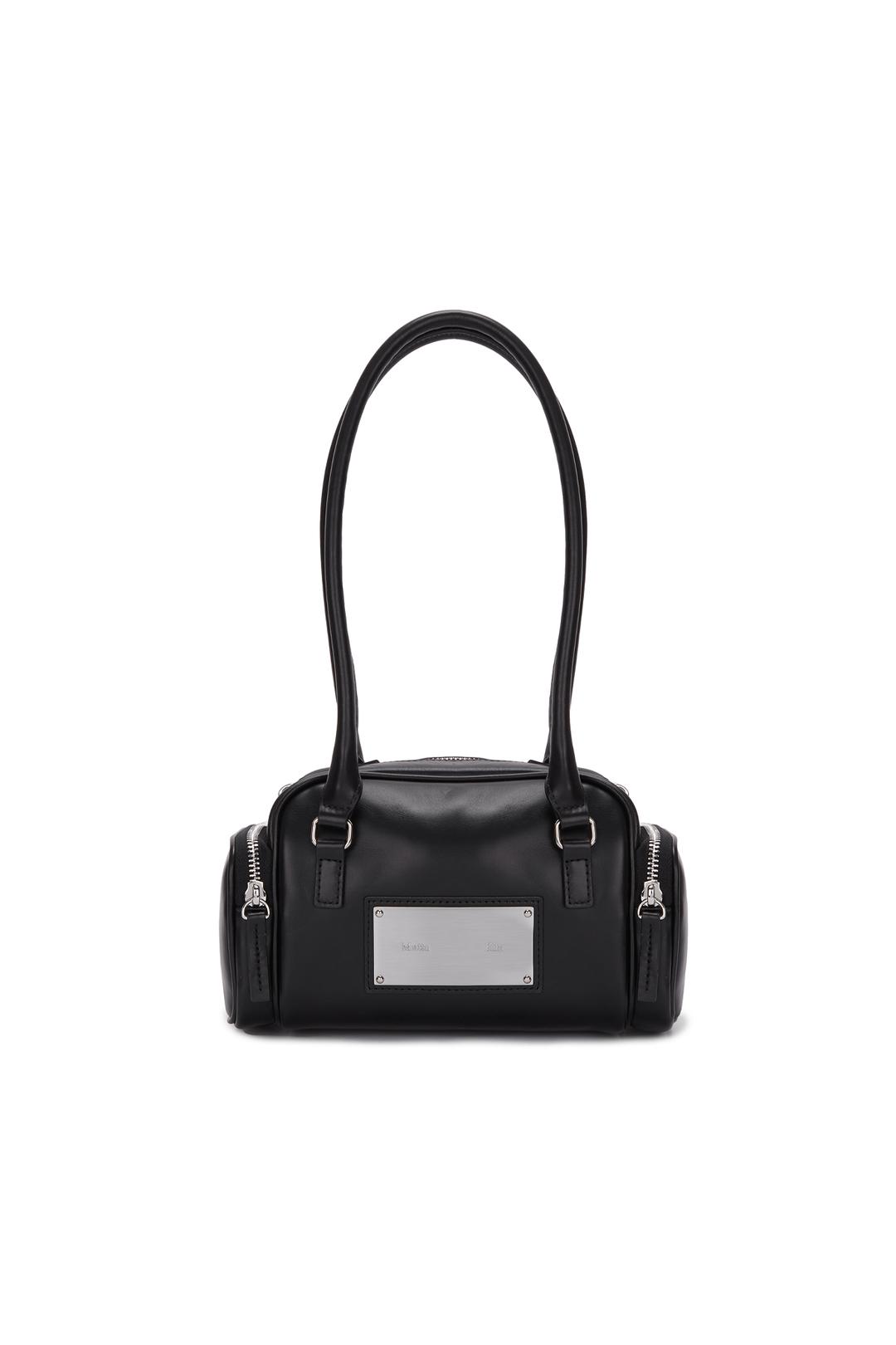 VINTAGE LEATHER MINI BOSTON BAG IN BLACK
