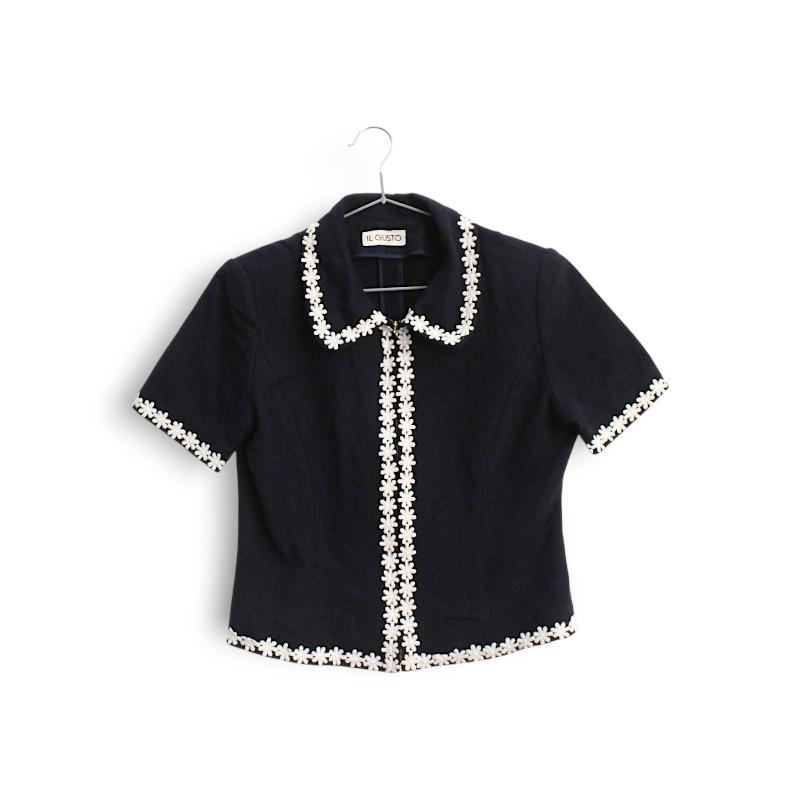 VTG플라워 레이스 카라 반팔 자켓  /  WOMEN