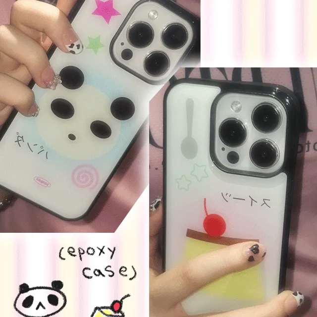 [자체제작] sweets🍒 푸딩 & 판다 에폭시 아이폰 케이스 갤럭시 폰케이스