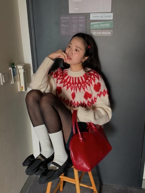 하트 웰 니트(울35) - 2col