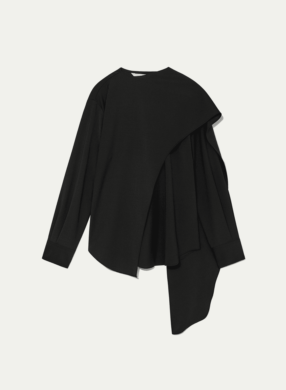 FW21 Draped Scarf Blouse Black