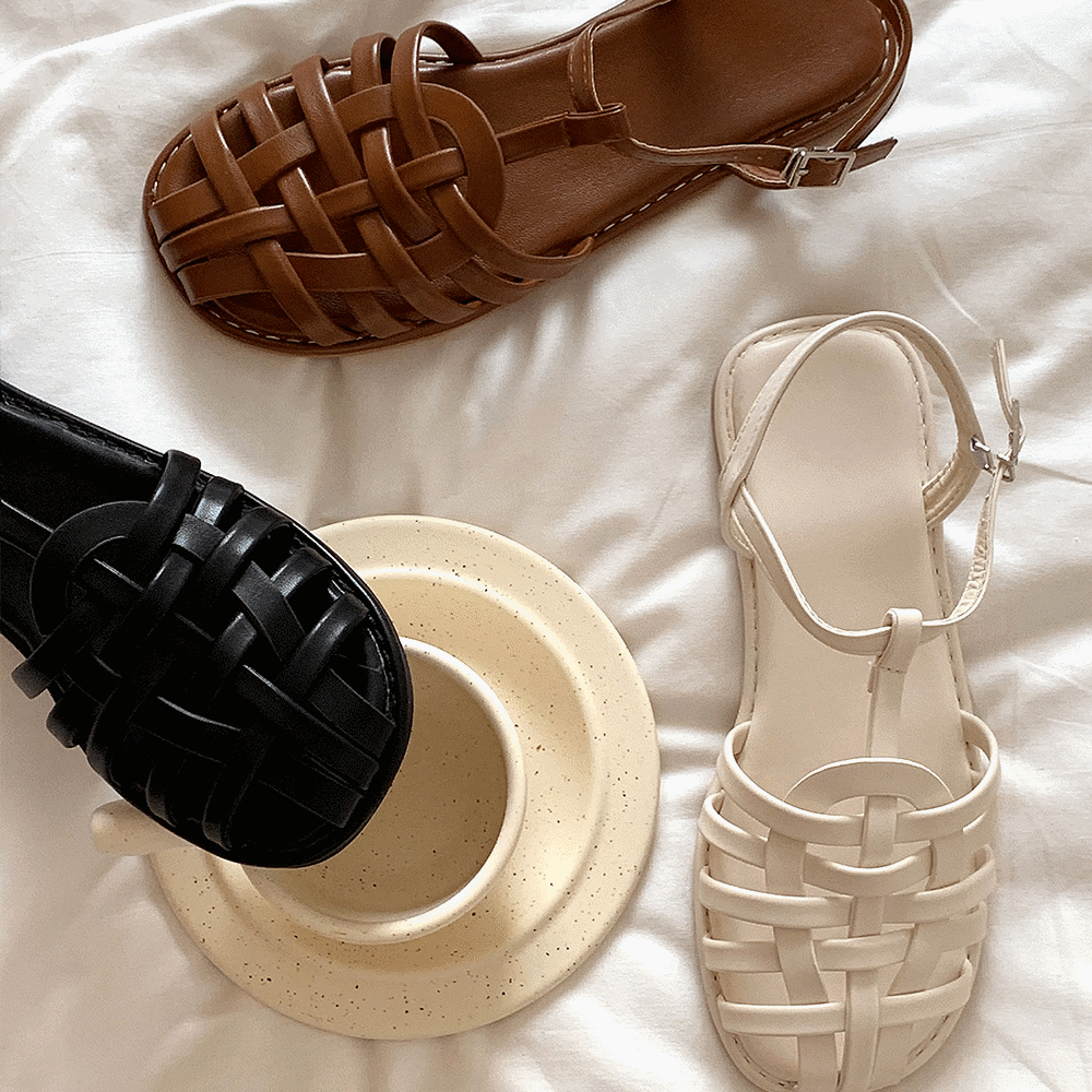 [누적판매 3만족] 여름 T스트랩 짜임 샌들