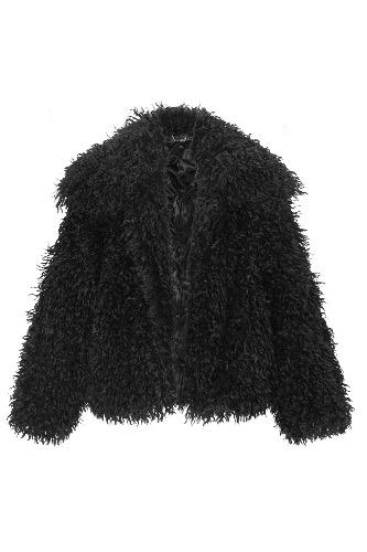 : 2ND REORDER : CURLY FUR JACKET [BLACK]