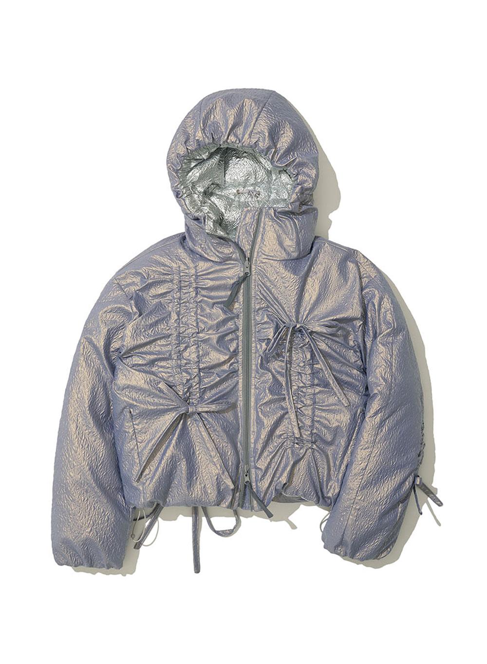 [WOMEN] REVERSIBLE SHIRRING HOODED PUFFER JACKET_MULTI