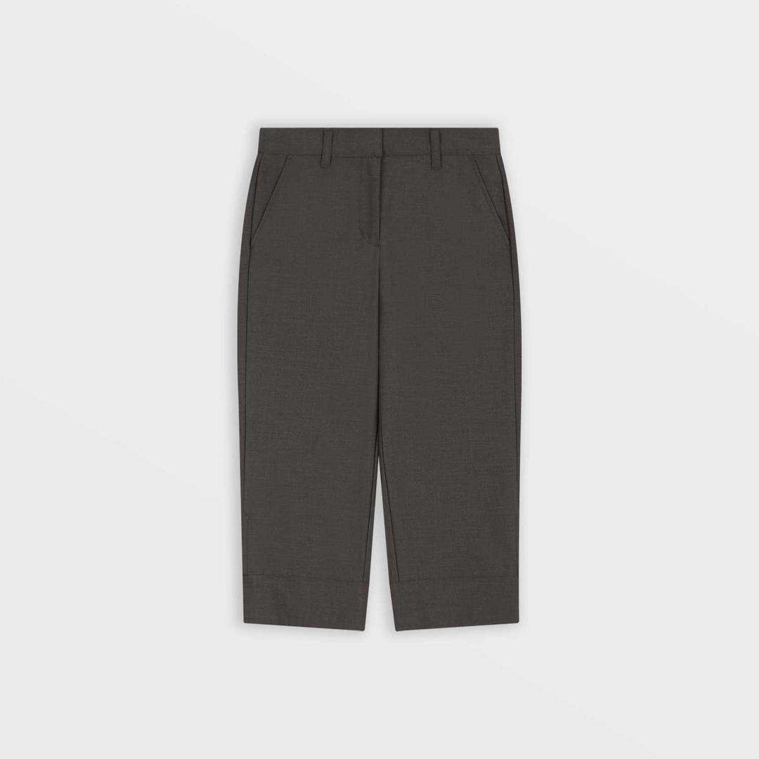 1/2 Cuff Cropped Pants (Charcoal)