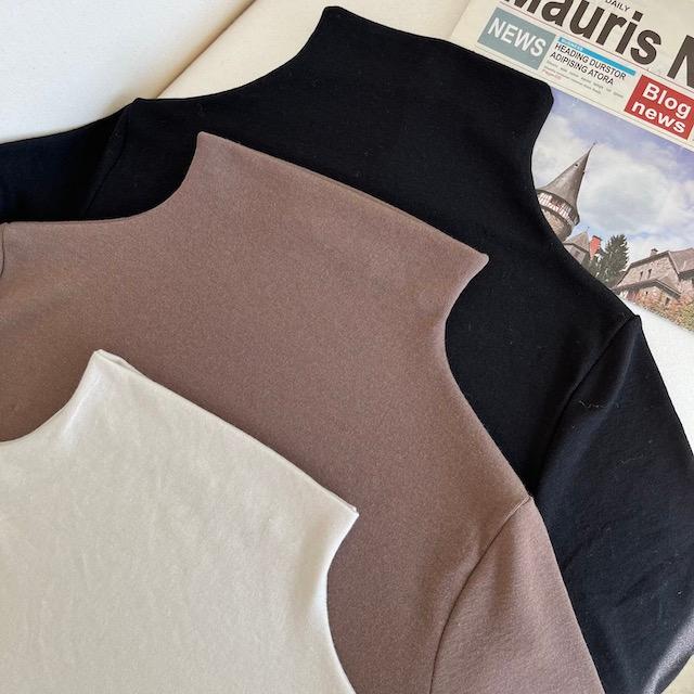 ✨반짝할인✨ 에크루 반하이넥 폴라티 /목폴라티/기모니트/긴팔니트/이너/베이직/겨울이너/이너티셔츠/하객룩/골지니트/트위드자켓/울자켓/퍼자켓/숏자켓/양털자켓/겨울자켓/레더자켓