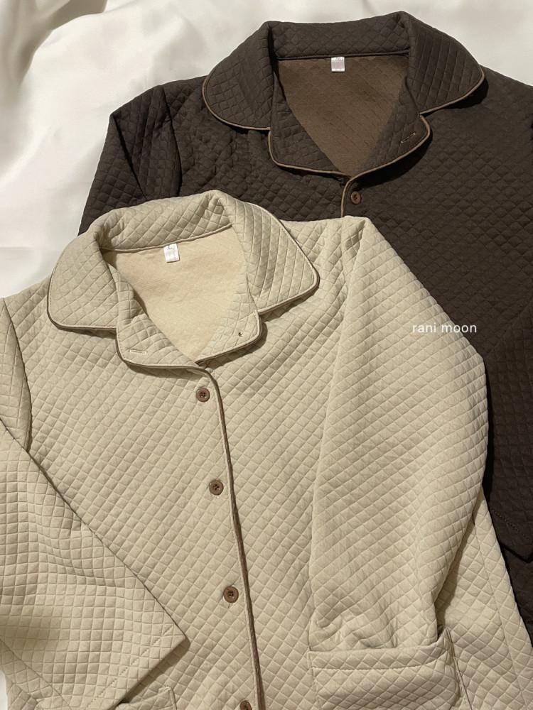 마카다미아 누빔 커플 잠옷 세트 파자마파티 신혼부부 생일선물 홈웨어