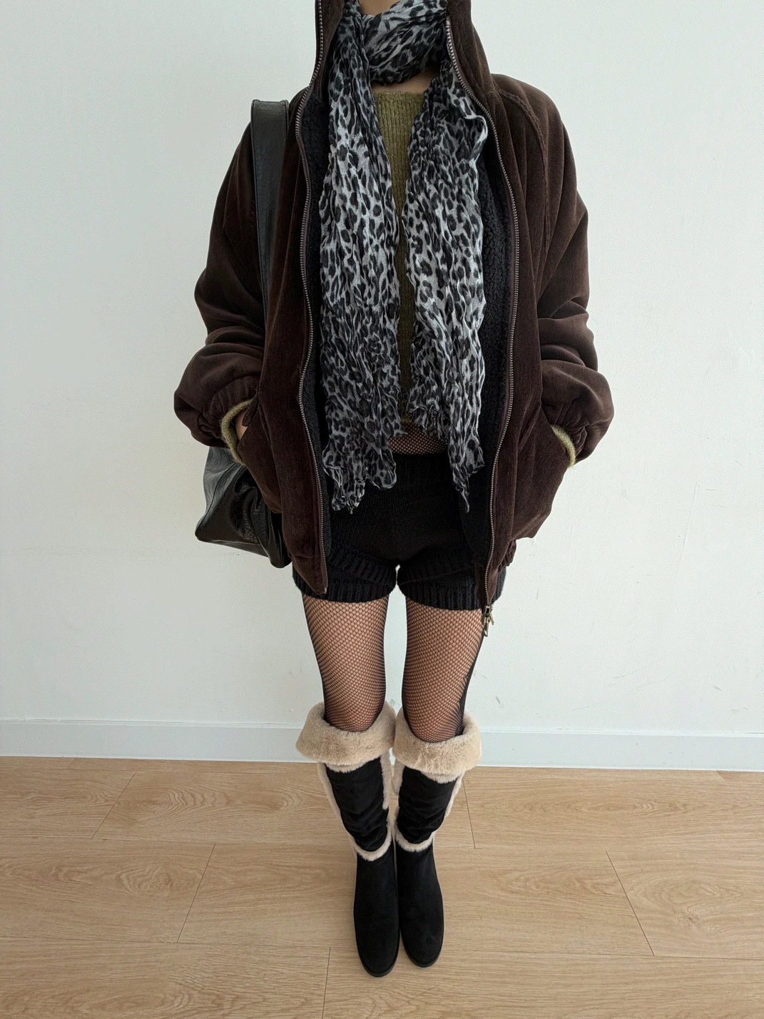 벨벳 블루종 뽀글이 점퍼