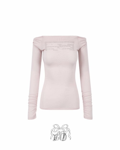 클라우드이모션 [♡MADE♡/오늘출발] ugly lettering off shirring top